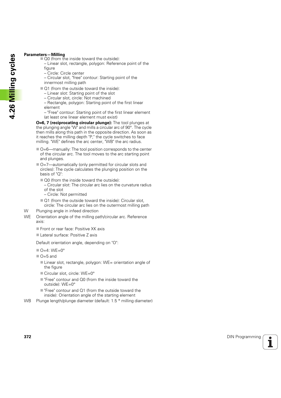 26 milling cy cles | HEIDENHAIN SW 54843x-03 DIN Programming User Manual | Page 372 / 622