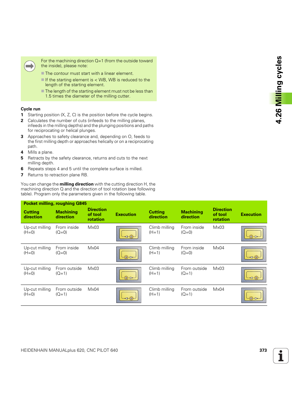 26 milling cy cles | HEIDENHAIN SW 54843x-03 DIN Programming User Manual | Page 373 / 622