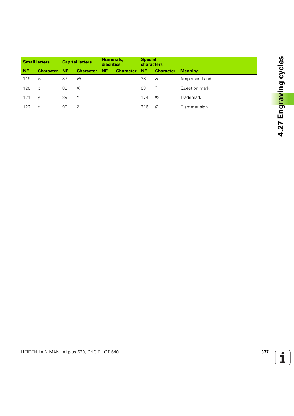 27 engr a v ing cy cles | HEIDENHAIN SW 54843x-03 DIN Programming User Manual | Page 377 / 622
