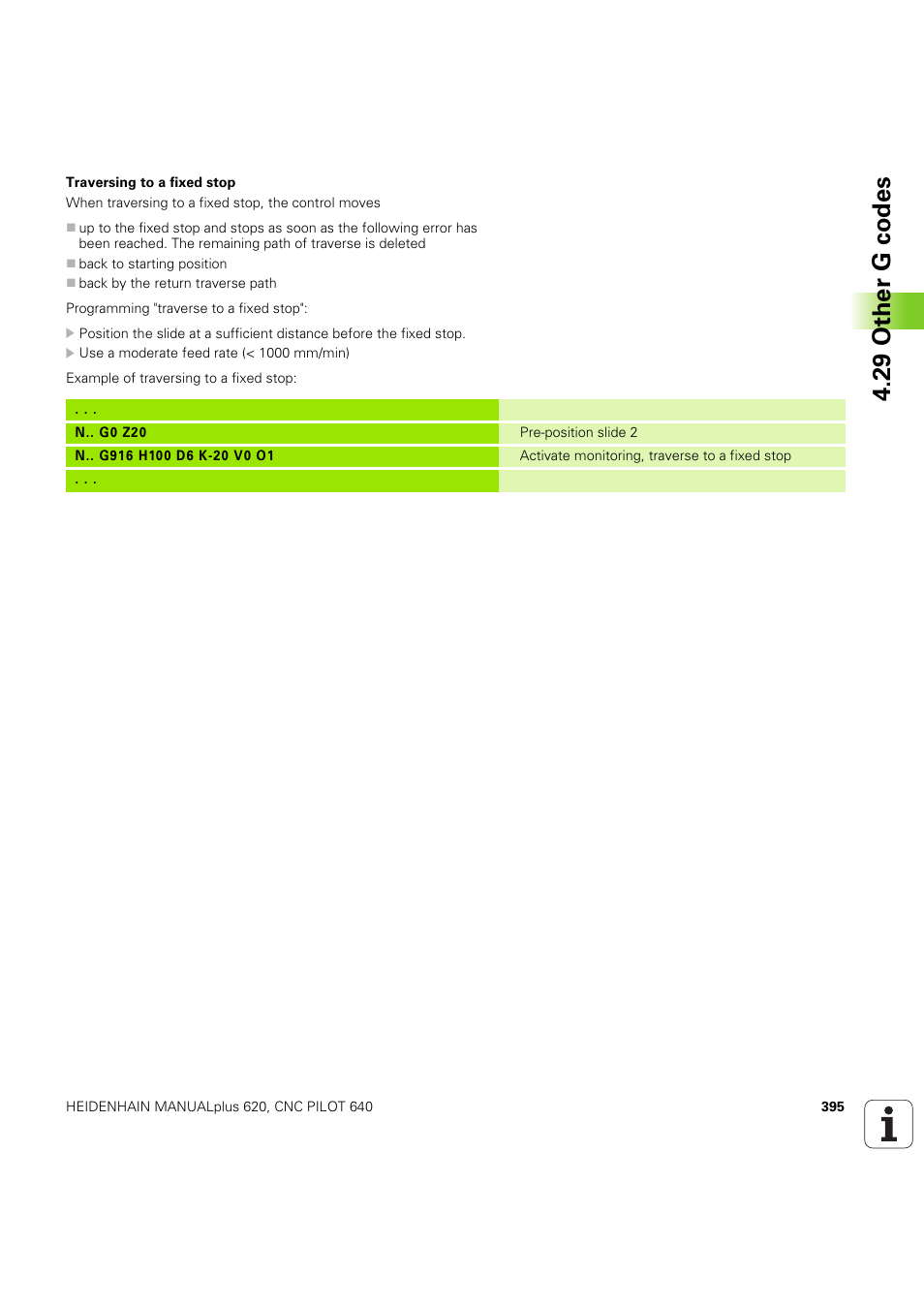 29 other g codes | HEIDENHAIN SW 54843x-03 DIN Programming User Manual | Page 395 / 622