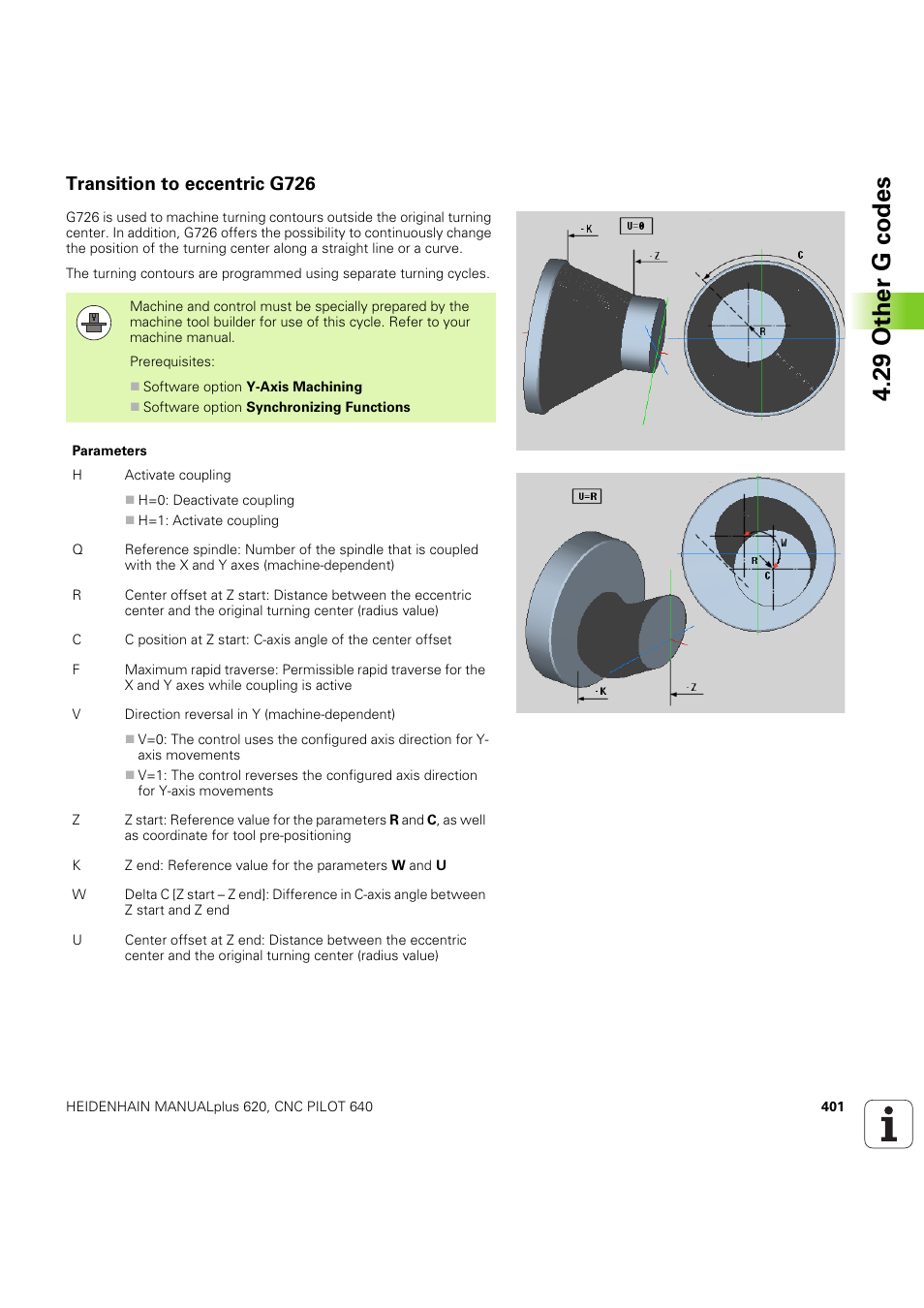 Transition to eccentric g726, 29 other g codes | HEIDENHAIN SW 54843x-03 DIN Programming User Manual | Page 401 / 622