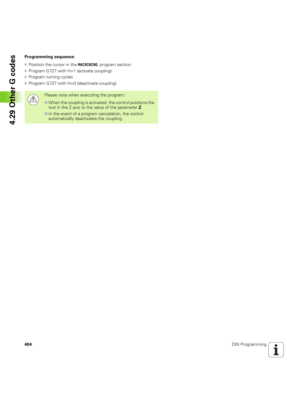 29 other g codes | HEIDENHAIN SW 54843x-03 DIN Programming User Manual | Page 404 / 622