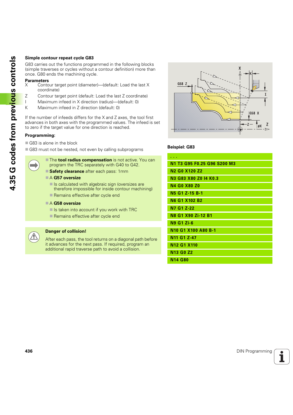 35 g codes fr om pr evious contr o ls | HEIDENHAIN SW 54843x-03 DIN Programming User Manual | Page 436 / 622