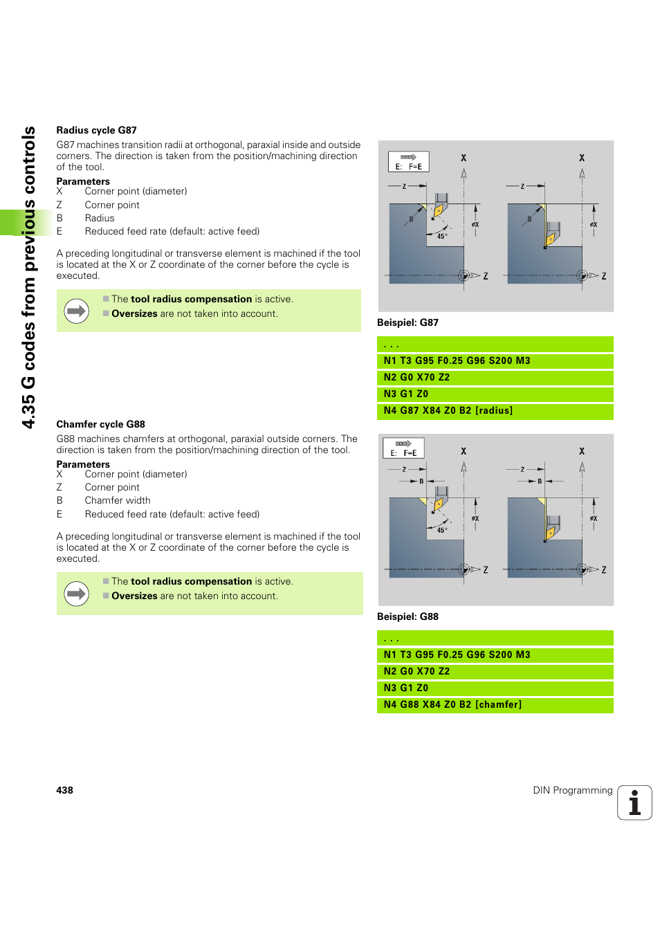 35 g codes fr om pr evious contr o ls | HEIDENHAIN SW 54843x-03 DIN Programming User Manual | Page 438 / 622