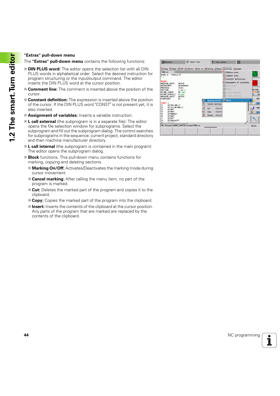 2 the smar t.t u rn edit or | HEIDENHAIN SW 54843x-03 DIN Programming User Manual | Page 44 / 622