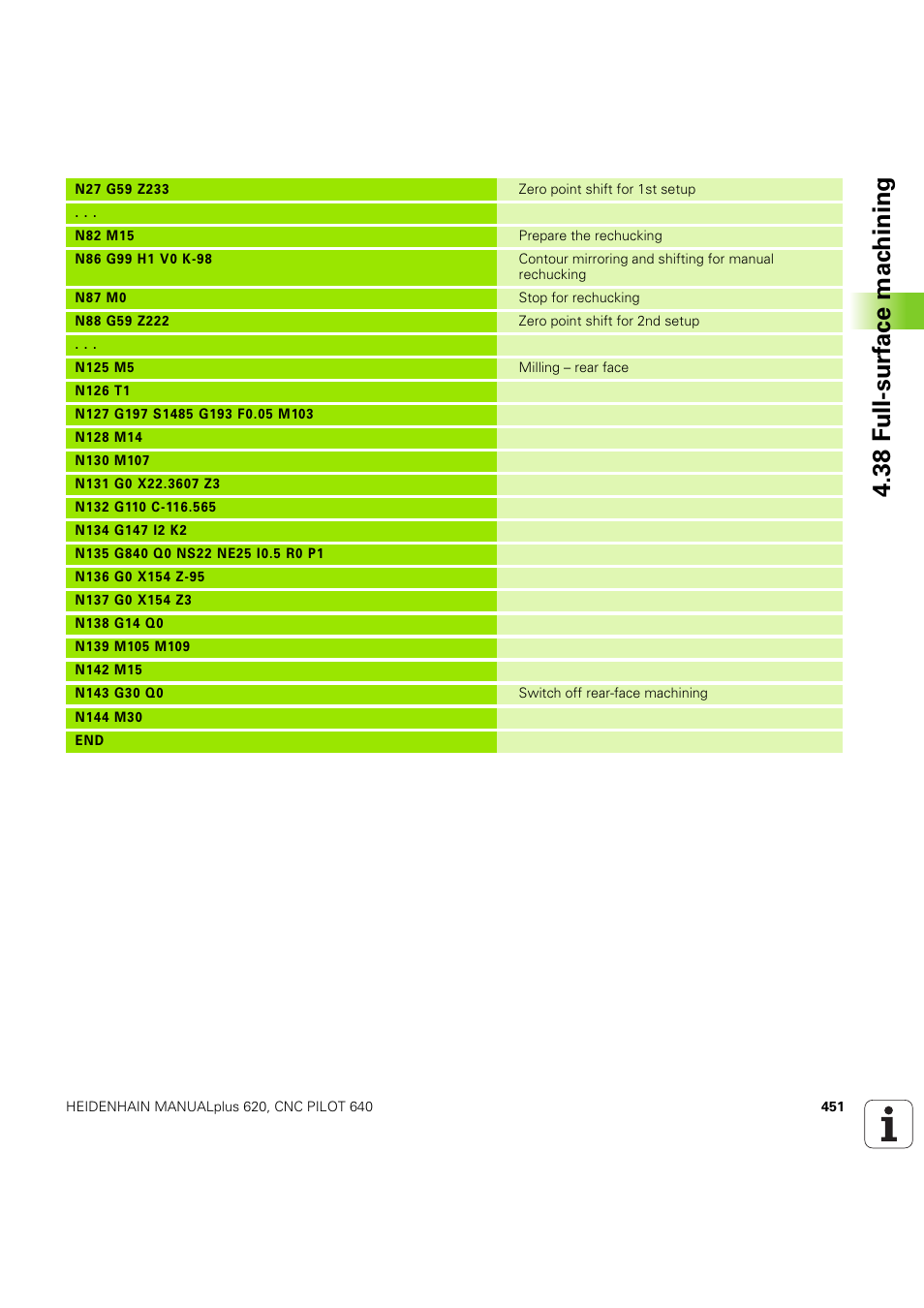 38 f u ll-surf ace mac h ining | HEIDENHAIN SW 54843x-03 DIN Programming User Manual | Page 451 / 622