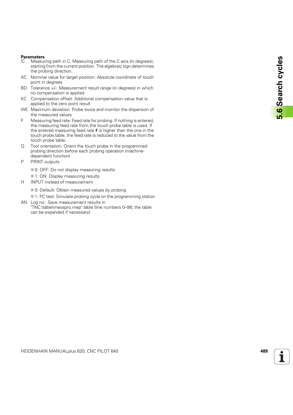 6 sear c h cy cles | HEIDENHAIN SW 54843x-03 DIN Programming User Manual | Page 489 / 622