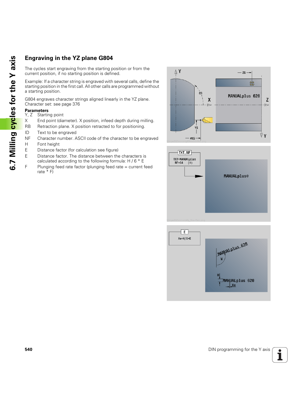 Engraving in the yz plane g804 | HEIDENHAIN SW 54843x-03 DIN Programming User Manual | Page 540 / 622