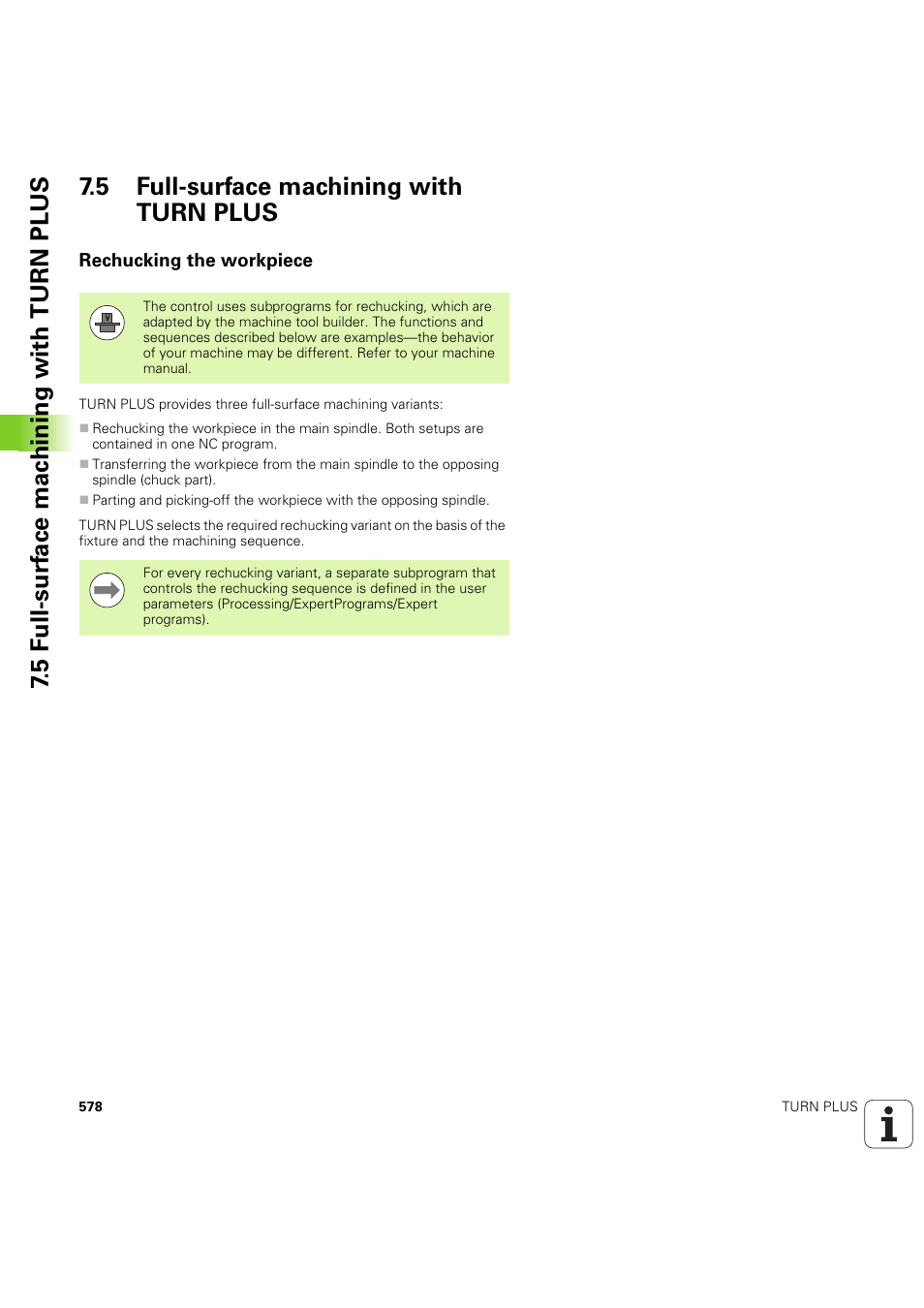 5 full-surface machining with turn plus, Rechucking the workpiece | HEIDENHAIN SW 54843x-03 DIN Programming User Manual | Page 578 / 622