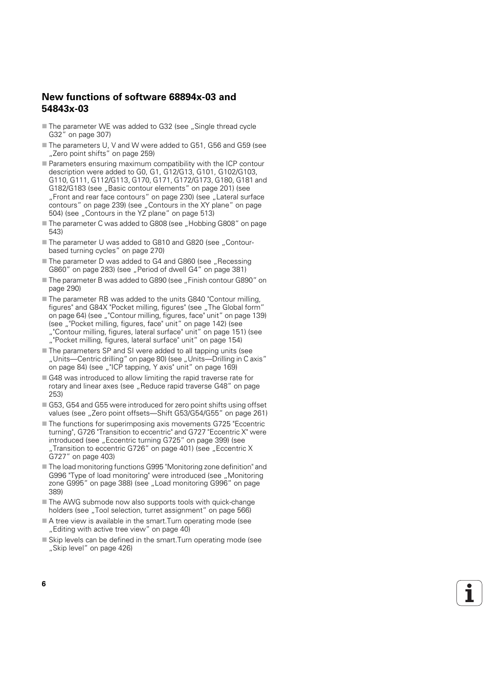 New functions of software 68894x-03 and 54843x-03 | HEIDENHAIN SW 54843x-03 DIN Programming User Manual | Page 6 / 622