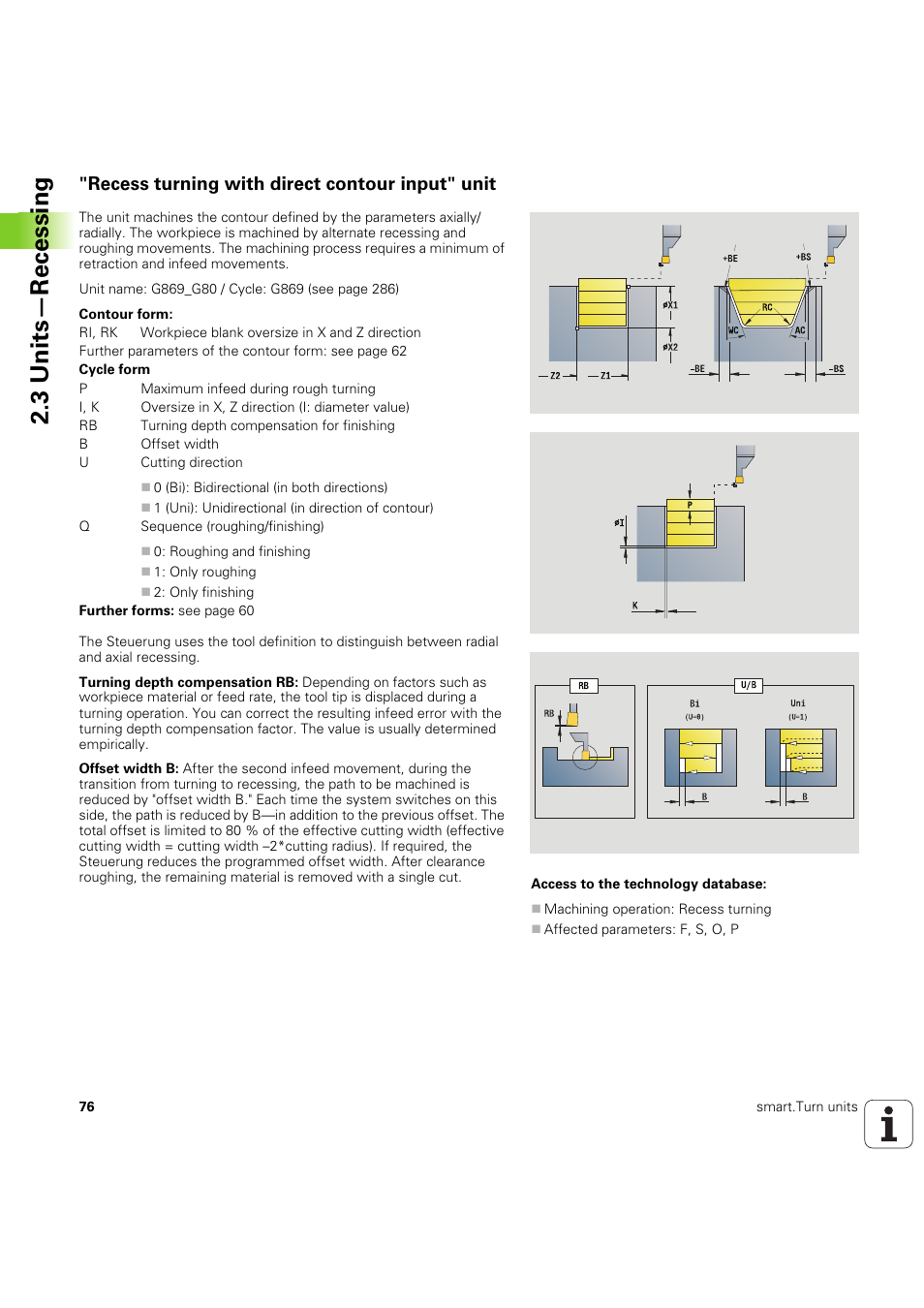 Recess turning with direct contour input" unit, 3 units—recessing | HEIDENHAIN SW 54843x-03 DIN Programming User Manual | Page 76 / 622