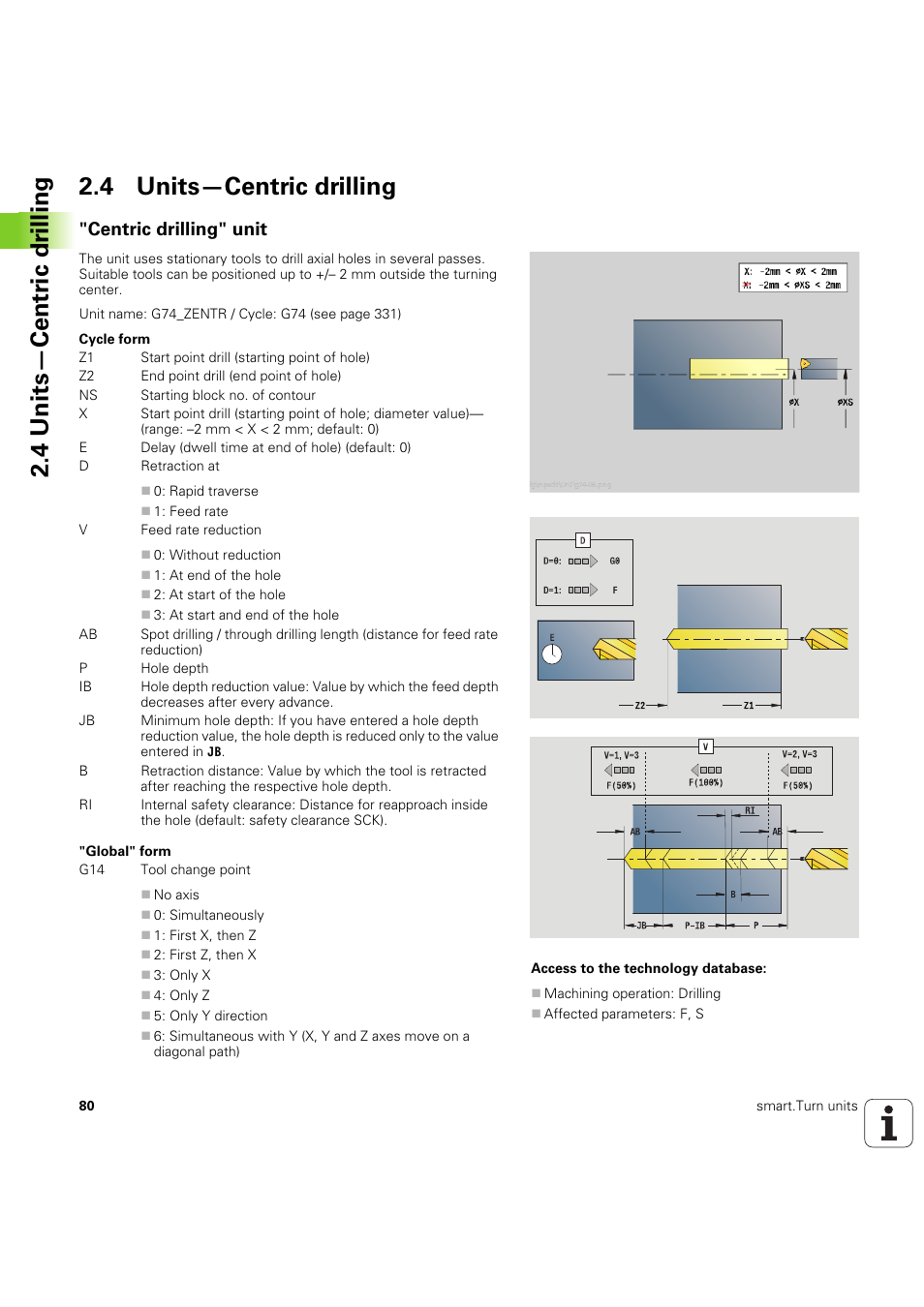 4 units—centric drilling, Centric drilling" unit | HEIDENHAIN SW 54843x-03 DIN Programming User Manual | Page 80 / 622