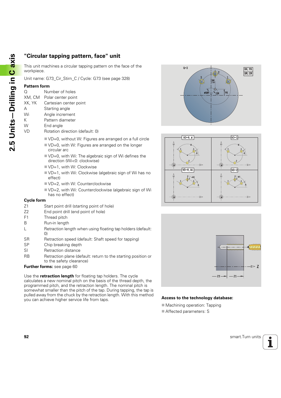 Circular tapping pattern, face" unit, 5 units—dr illing in c axis | HEIDENHAIN SW 54843x-03 DIN Programming User Manual | Page 92 / 622