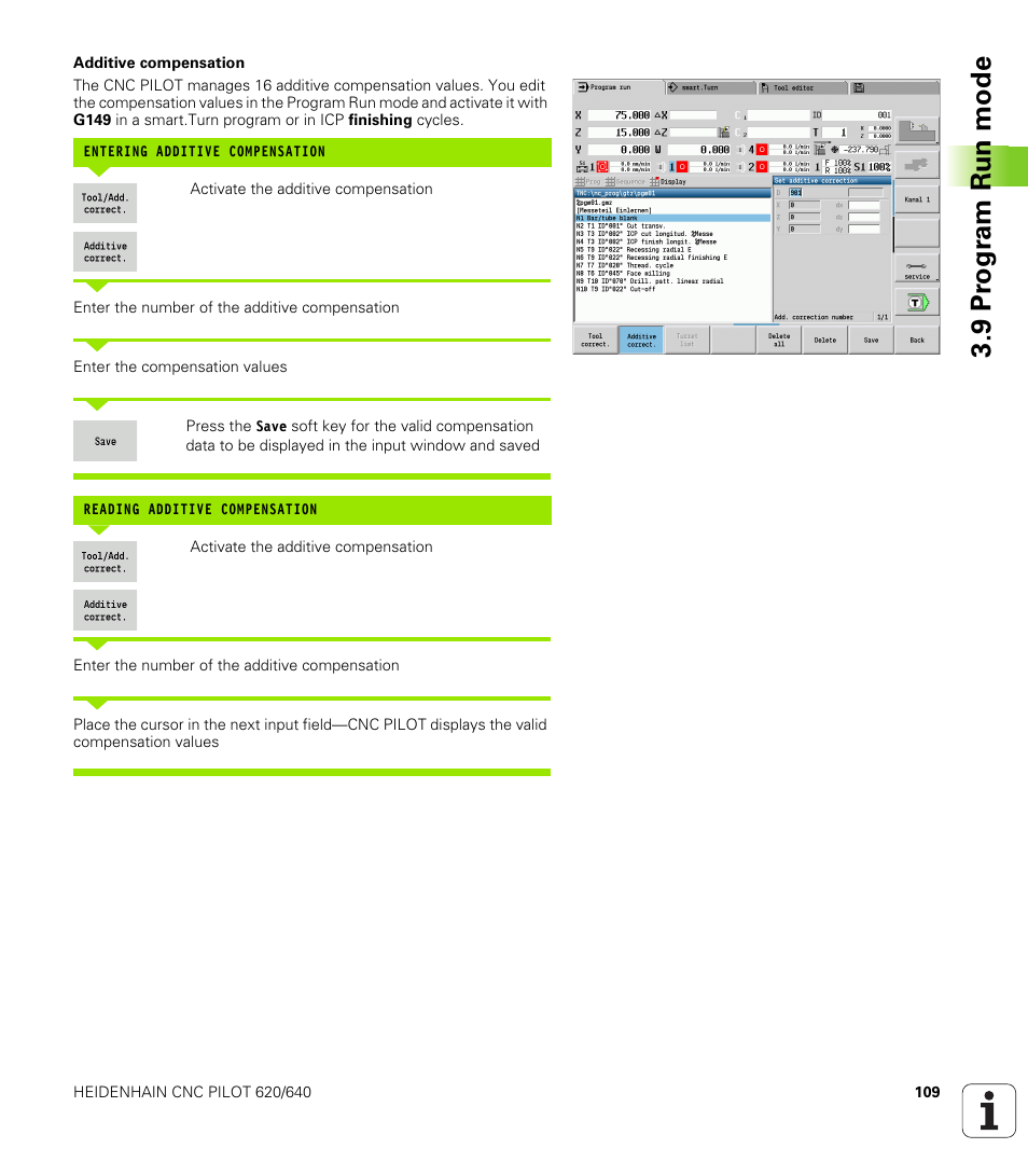 9 pr ogr am run mode | HEIDENHAIN SW 688945-03 User Manual | Page 109 / 599