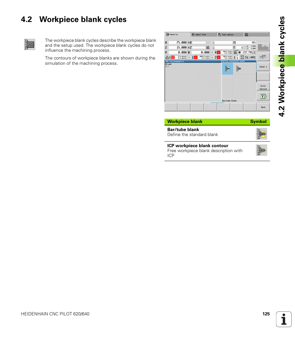 2 workpiece blank cycles | HEIDENHAIN SW 688945-03 User Manual | Page 125 / 599