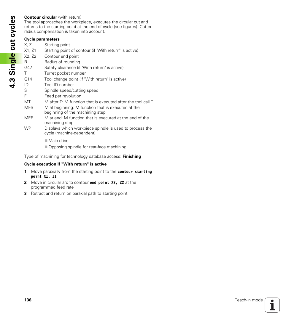3 single cut cy cles | HEIDENHAIN SW 688945-03 User Manual | Page 136 / 599