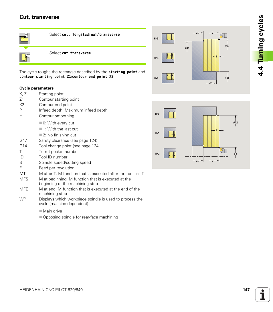 Cut, transverse, 4 t u rn ing cy cles | HEIDENHAIN SW 688945-03 User Manual | Page 147 / 599
