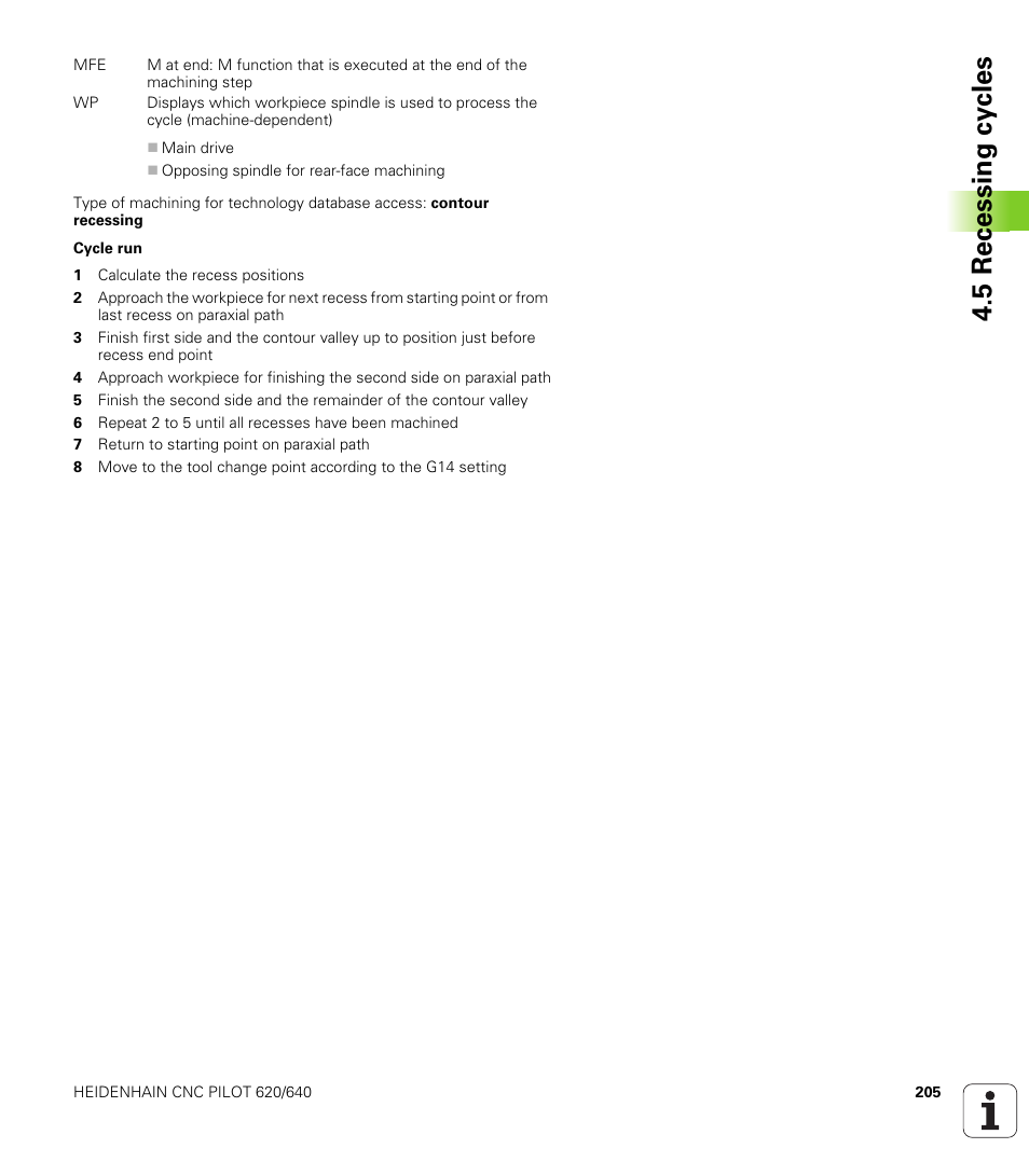 5 recessing cy cles | HEIDENHAIN SW 688945-03 User Manual | Page 205 / 599