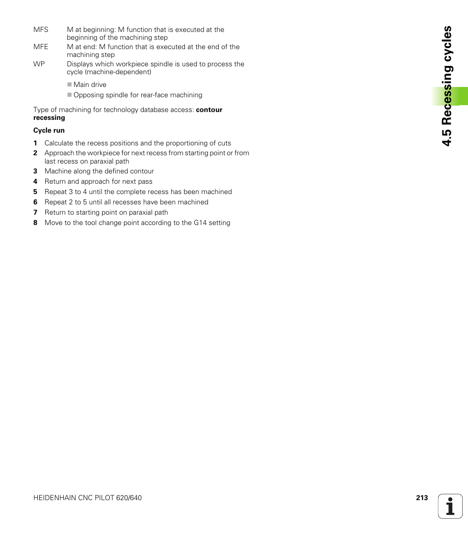 5 recessing cy cles | HEIDENHAIN SW 688945-03 User Manual | Page 213 / 599