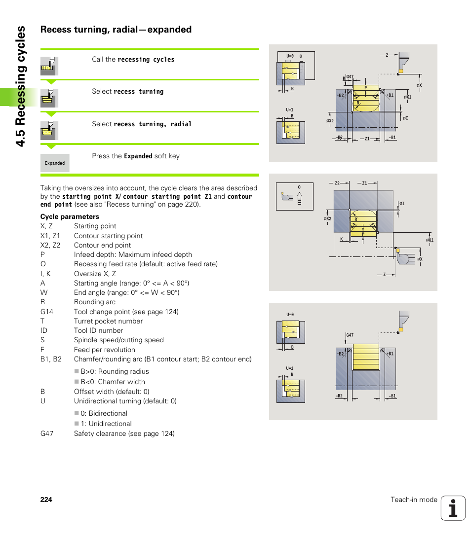 Recess turning, radial—expanded, 5 recessing cy cles | HEIDENHAIN SW 688945-03 User Manual | Page 224 / 599
