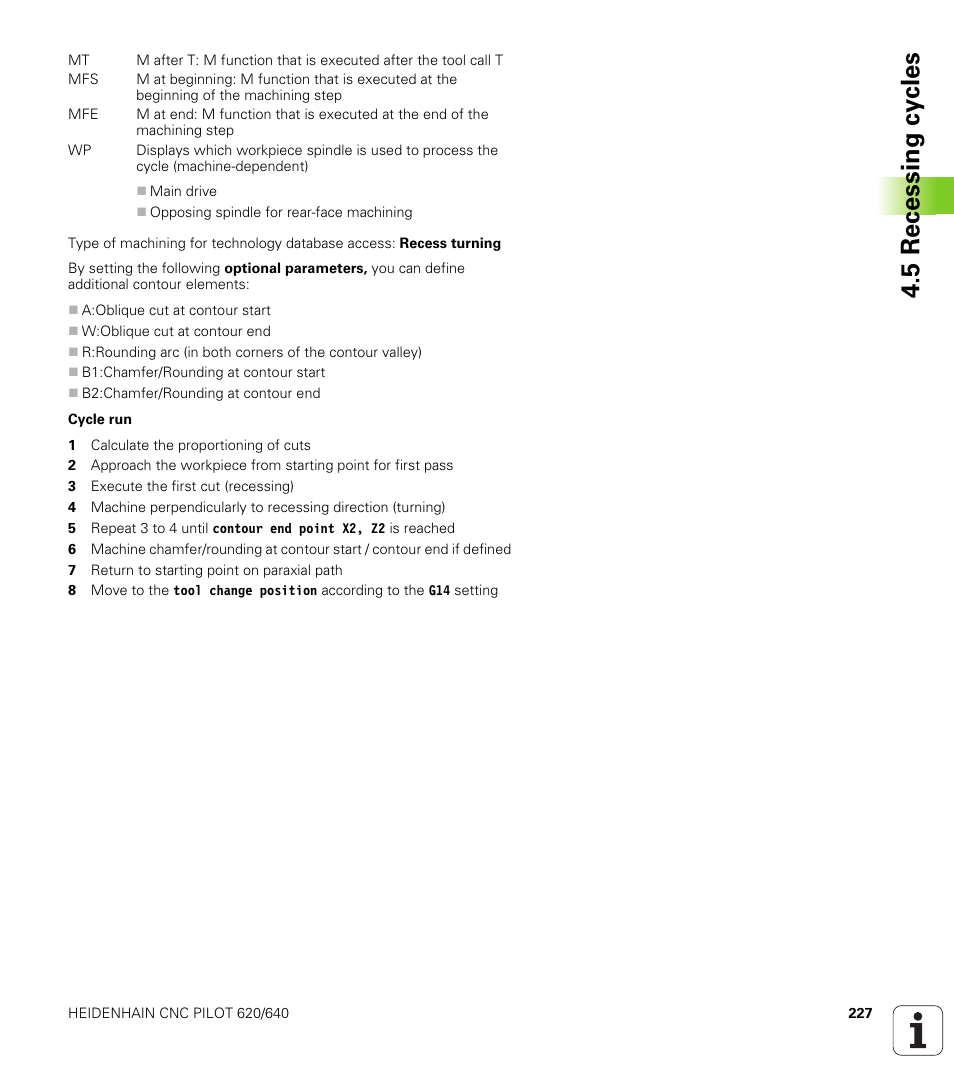 5 recessing cy cles | HEIDENHAIN SW 688945-03 User Manual | Page 227 / 599