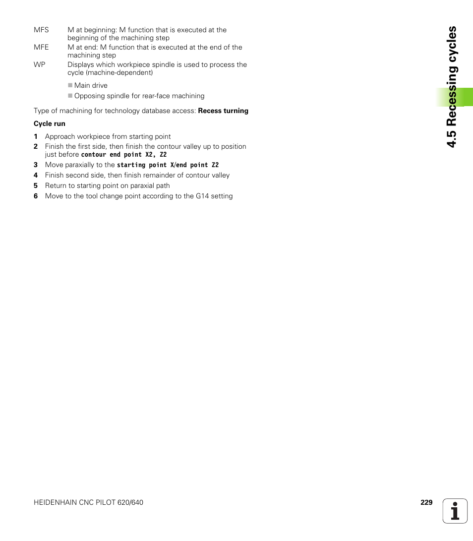 5 recessing cy cles | HEIDENHAIN SW 688945-03 User Manual | Page 229 / 599