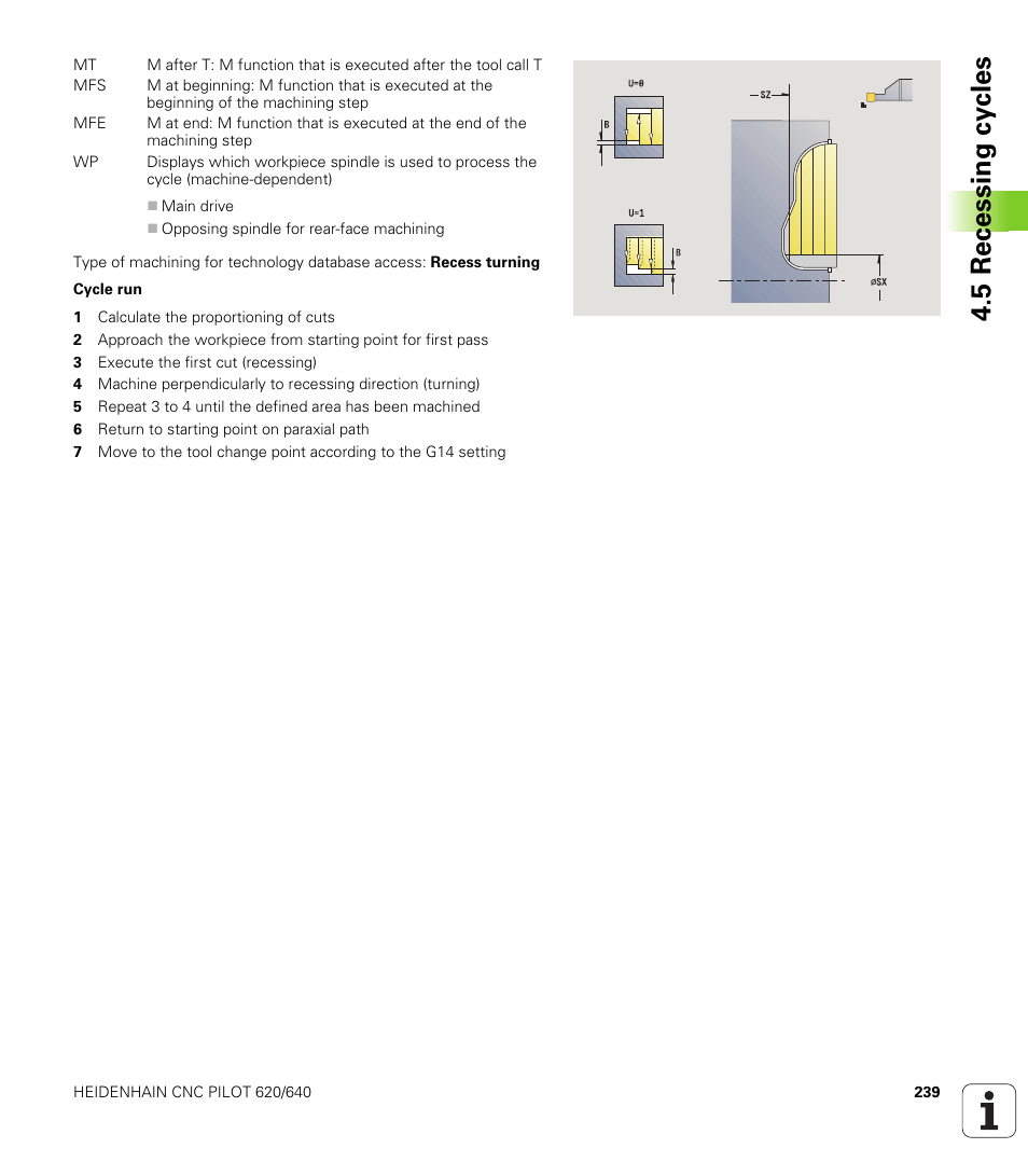 5 recessing cy cles | HEIDENHAIN SW 688945-03 User Manual | Page 239 / 599