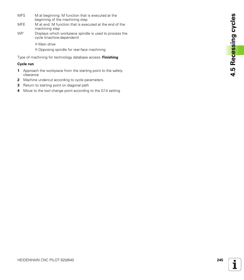 5 recessing cy cles | HEIDENHAIN SW 688945-03 User Manual | Page 245 / 599