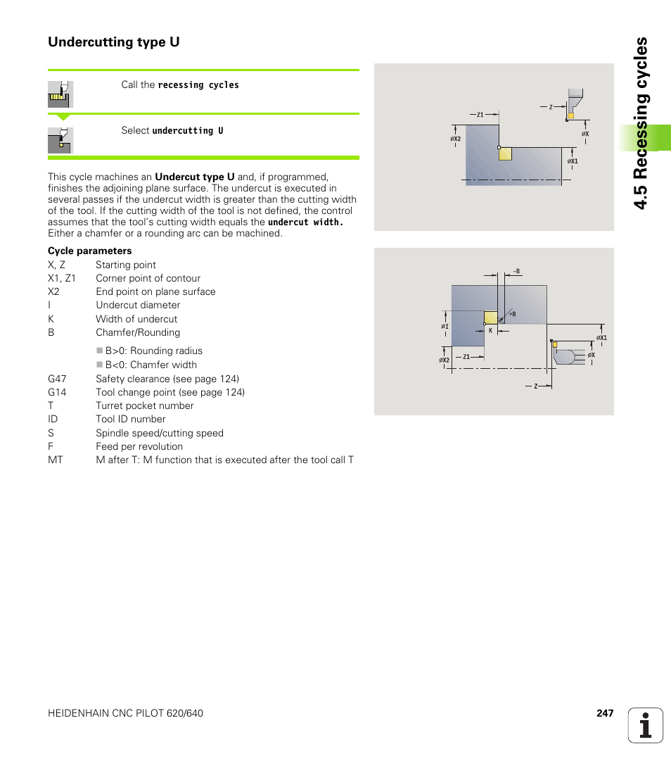 Undercutting type u, 5 recessing cy cles | HEIDENHAIN SW 688945-03 User Manual | Page 247 / 599