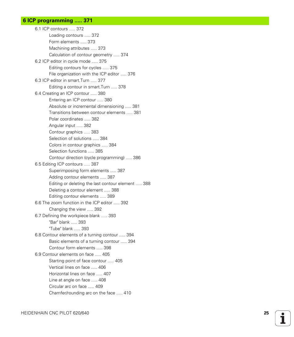 6 icp programming | HEIDENHAIN SW 688945-03 User Manual | Page 25 / 599