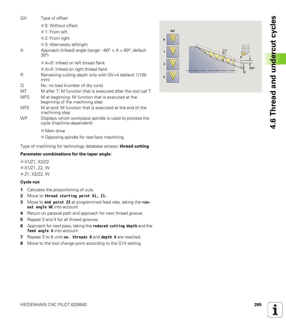 6 thr ead and under c ut cy cles | HEIDENHAIN SW 688945-03 User Manual | Page 265 / 599