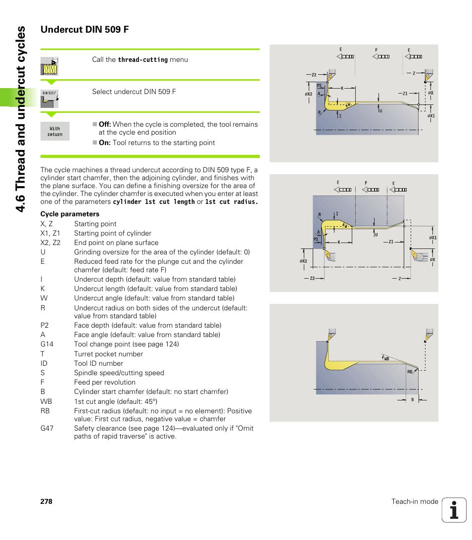 Undercut din 509 f, 6 thr ead and under c ut cy cles | HEIDENHAIN SW 688945-03 User Manual | Page 278 / 599