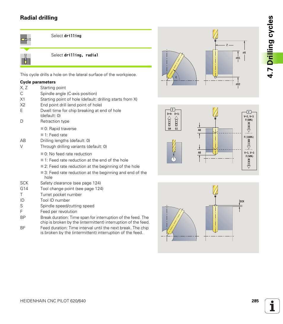 Radial drilling, 7 dr illing cy cles | HEIDENHAIN SW 688945-03 User Manual | Page 285 / 599
