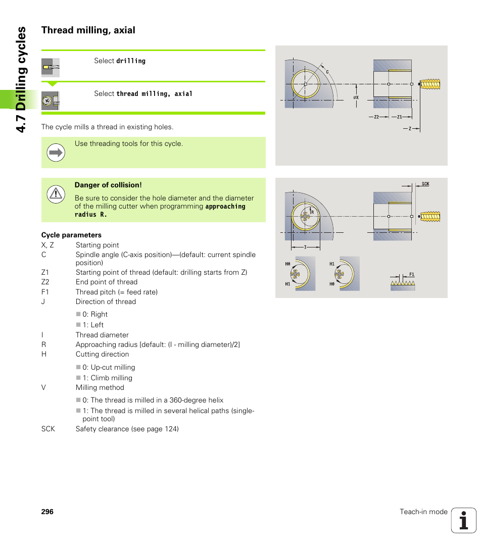 Thread milling, axial, 7 dr illing cy cles | HEIDENHAIN SW 688945-03 User Manual | Page 296 / 599