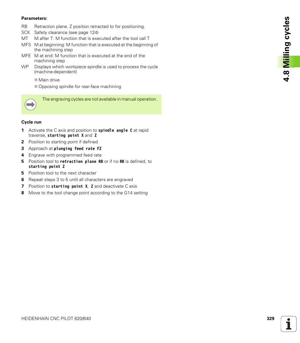 8 milling cy cles | HEIDENHAIN SW 688945-03 User Manual | Page 329 / 599