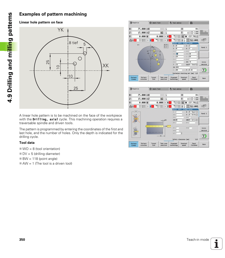 Examples of pattern machining, 9 dr illing and milling pat ter ns | HEIDENHAIN SW 688945-03 User Manual | Page 350 / 599