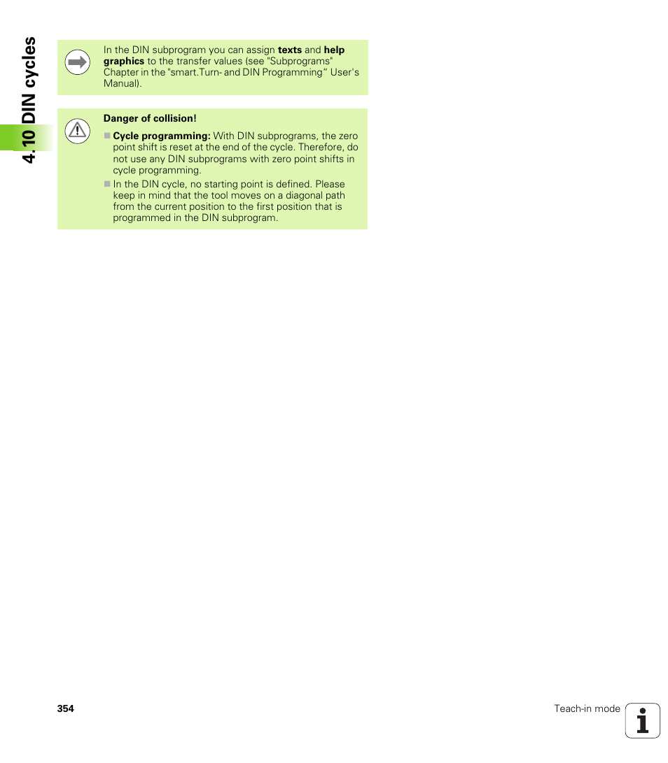 1 0 din cy cles | HEIDENHAIN SW 688945-03 User Manual | Page 354 / 599