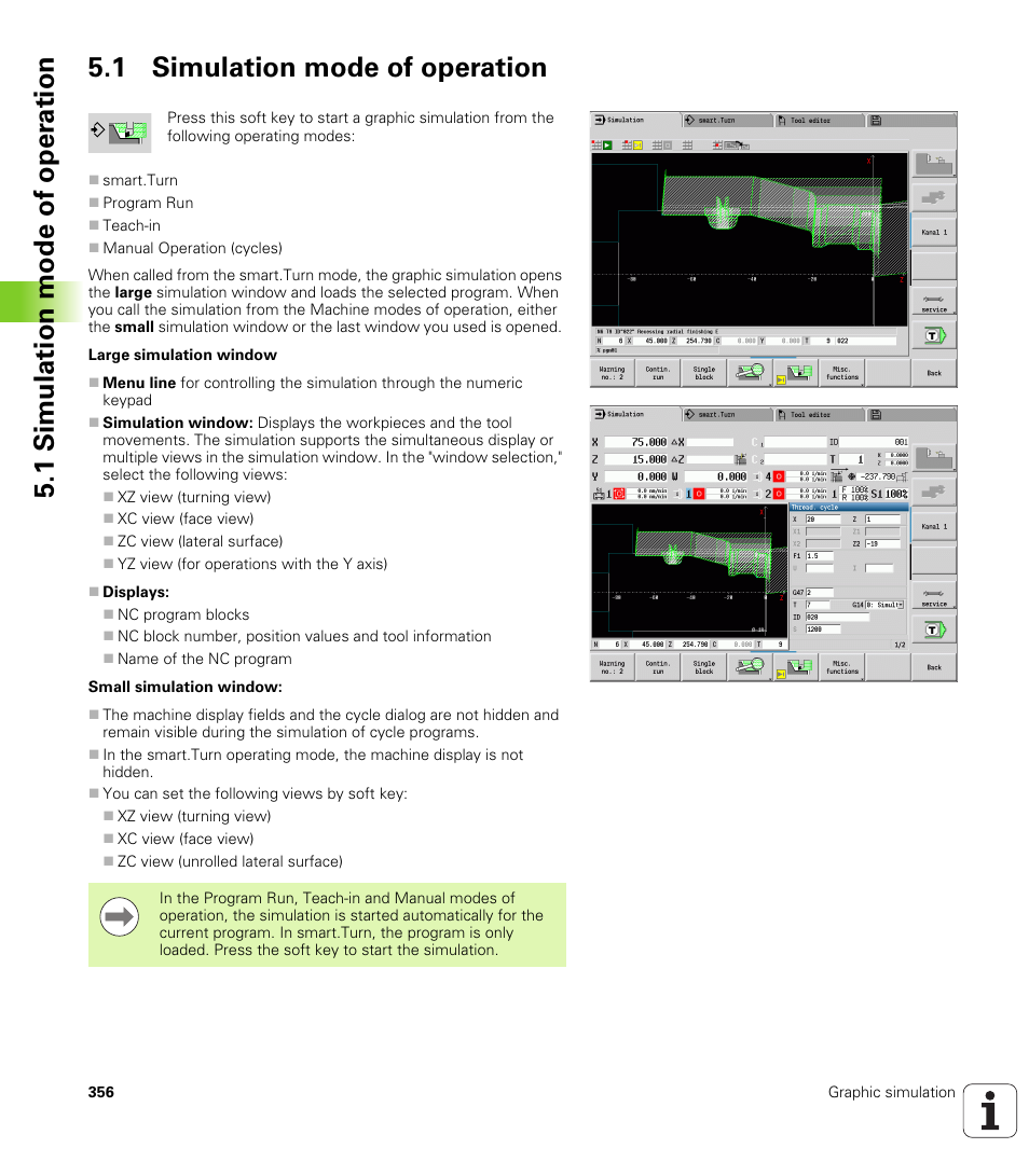 1 simulation mode of operation | HEIDENHAIN SW 688945-03 User Manual | Page 356 / 599
