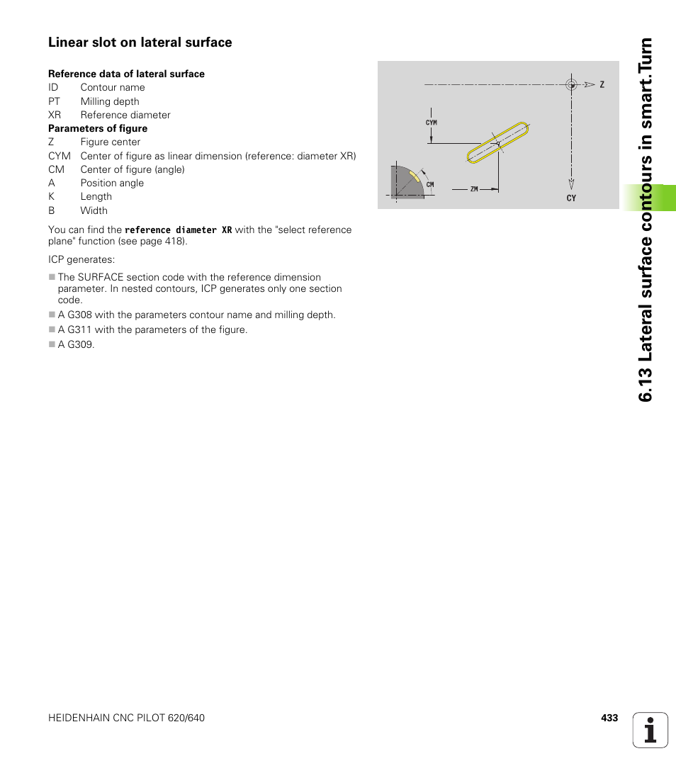 Linear slot on lateral surface, 13 lat er al surf ace cont ours in smar t.t u rn | HEIDENHAIN SW 688945-03 User Manual | Page 433 / 599