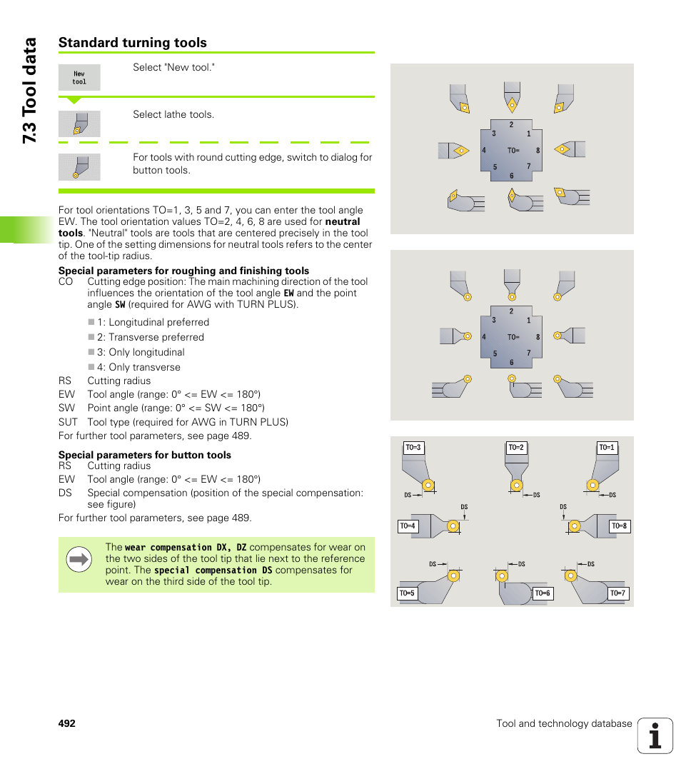 Standard turning tools, 3 t ool data | HEIDENHAIN SW 688945-03 User Manual | Page 492 / 599