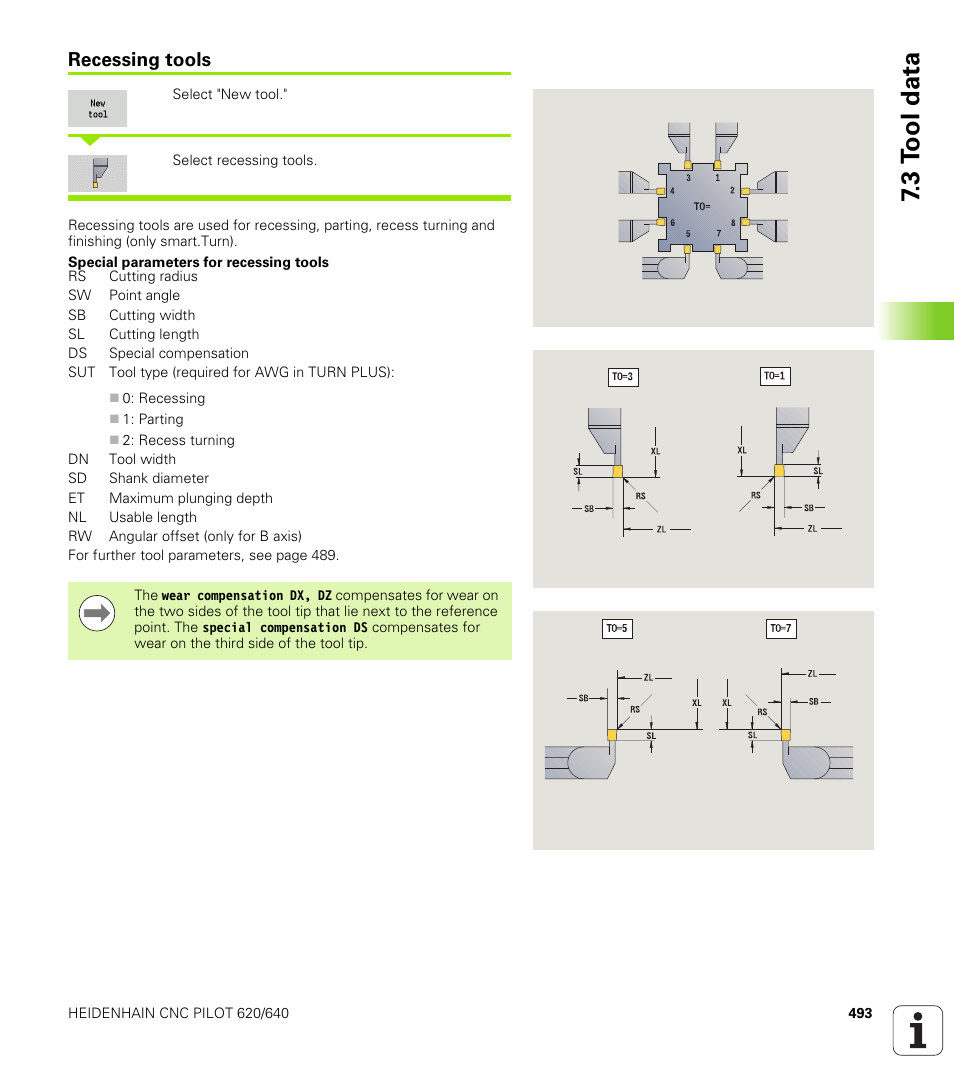 Recessing tools, 3 t ool data | HEIDENHAIN SW 688945-03 User Manual | Page 493 / 599