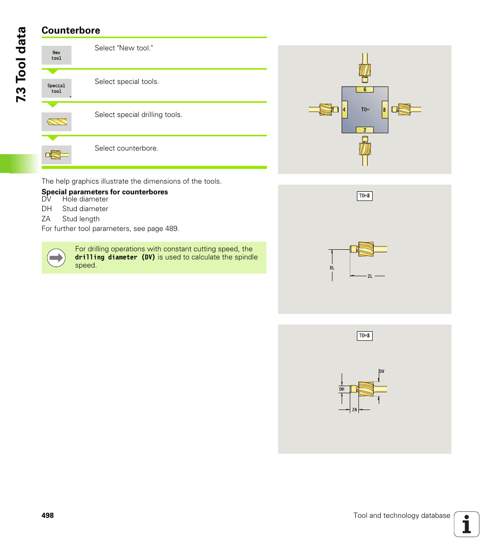 Counterbore, 3 t ool data | HEIDENHAIN SW 688945-03 User Manual | Page 498 / 599