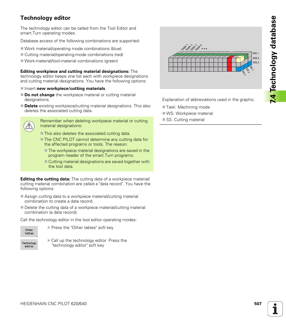 Technology editor, 4 t e c hnolog y database | HEIDENHAIN SW 688945-03 User Manual | Page 507 / 599