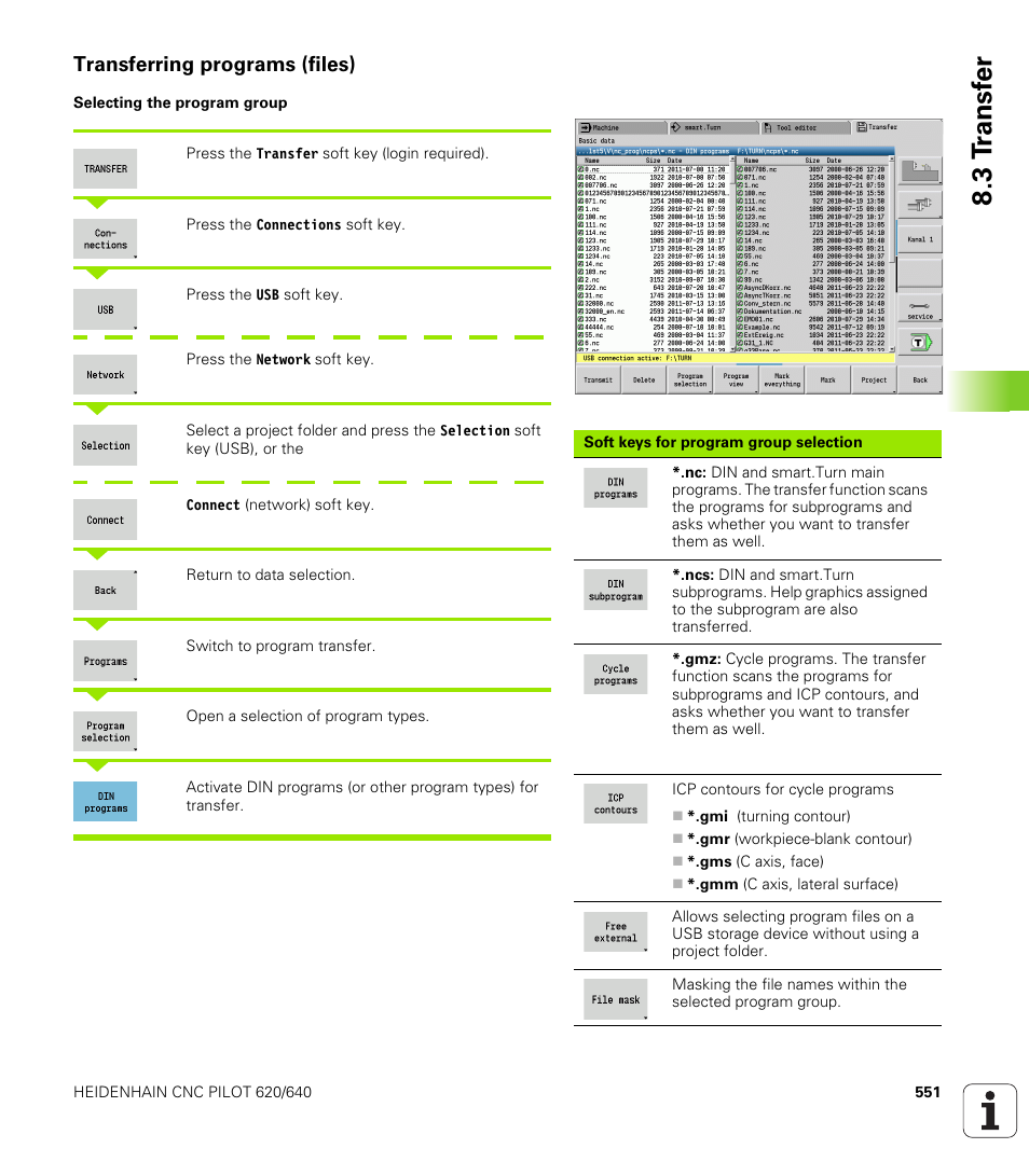 Transferring programs (files), 3 t ransf er | HEIDENHAIN SW 688945-03 User Manual | Page 551 / 599