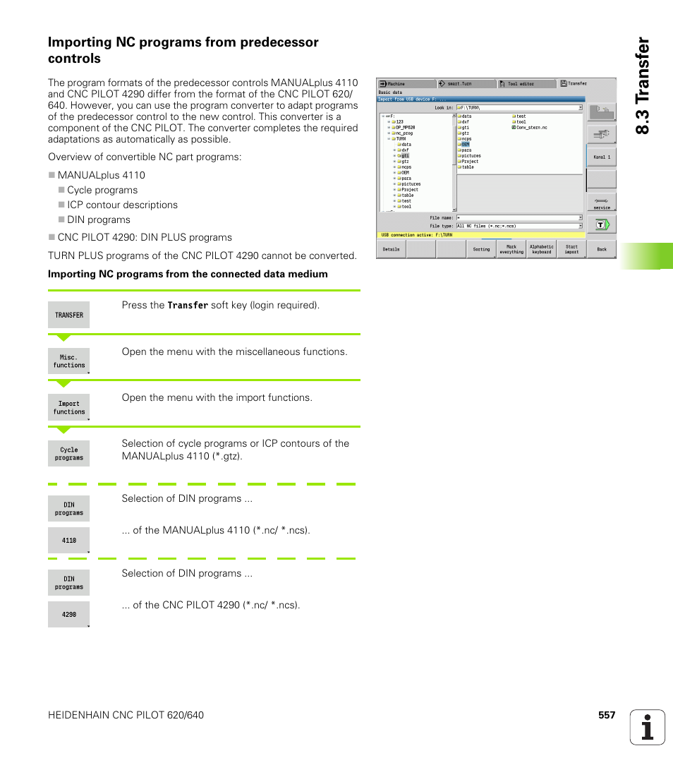 Importing nc programs from predecessor controls, 3 t ransf er | HEIDENHAIN SW 688945-03 User Manual | Page 557 / 599
