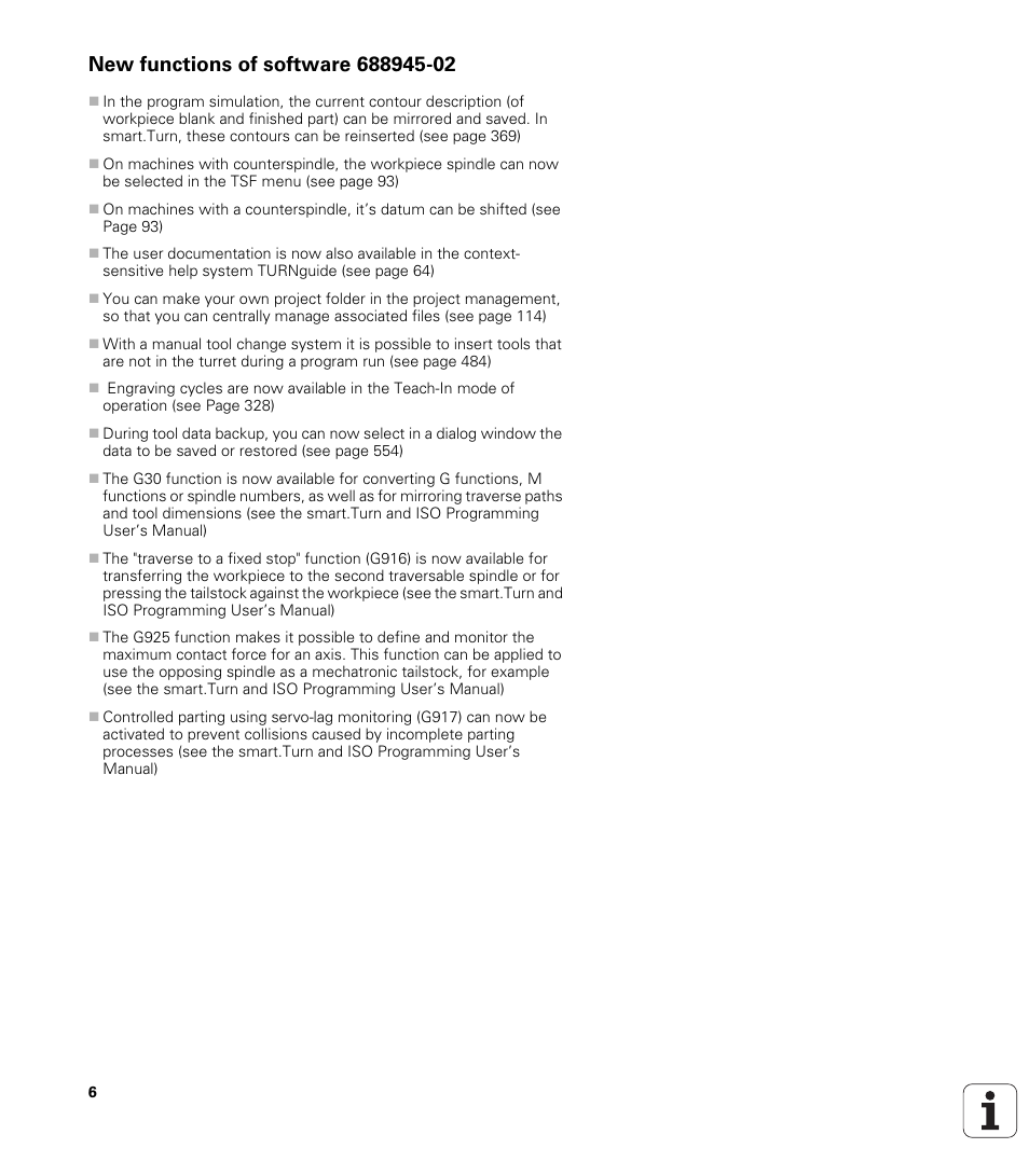 New functions of software 688945-02 | HEIDENHAIN SW 688945-03 User Manual | Page 6 / 599