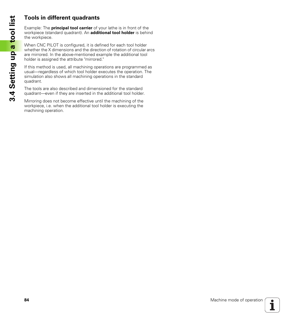 Tools in different quadrants, 4 set ting up a t ool list | HEIDENHAIN SW 688945-03 User Manual | Page 84 / 599