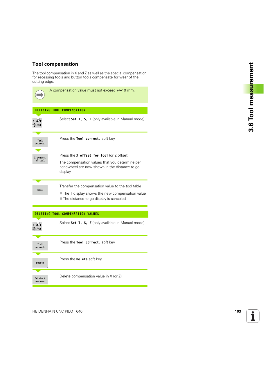 Tool compensation, 6 to ol measur ement | HEIDENHAIN SW 68894x-02 User Manual | Page 103 / 619