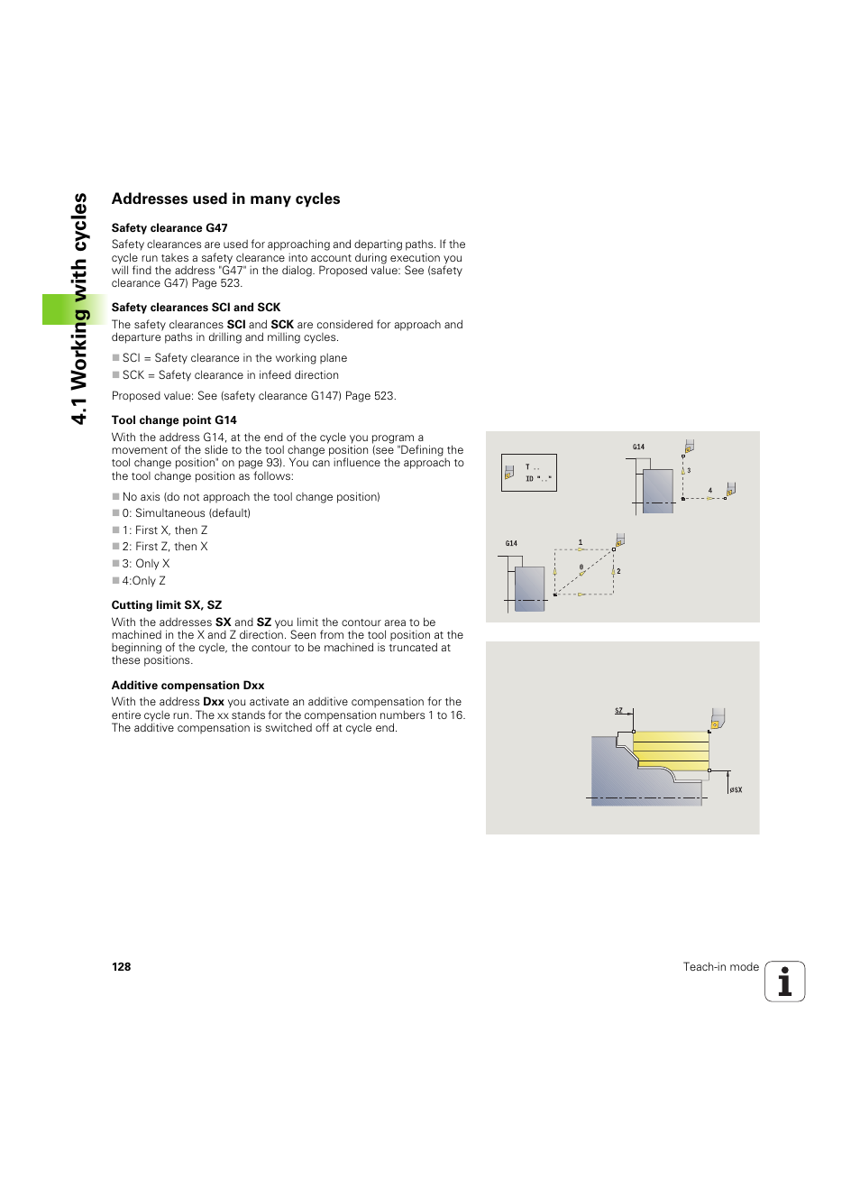 Addresses used in many cycles, 1 w o rk ing with cy cles | HEIDENHAIN SW 68894x-02 User Manual | Page 128 / 619