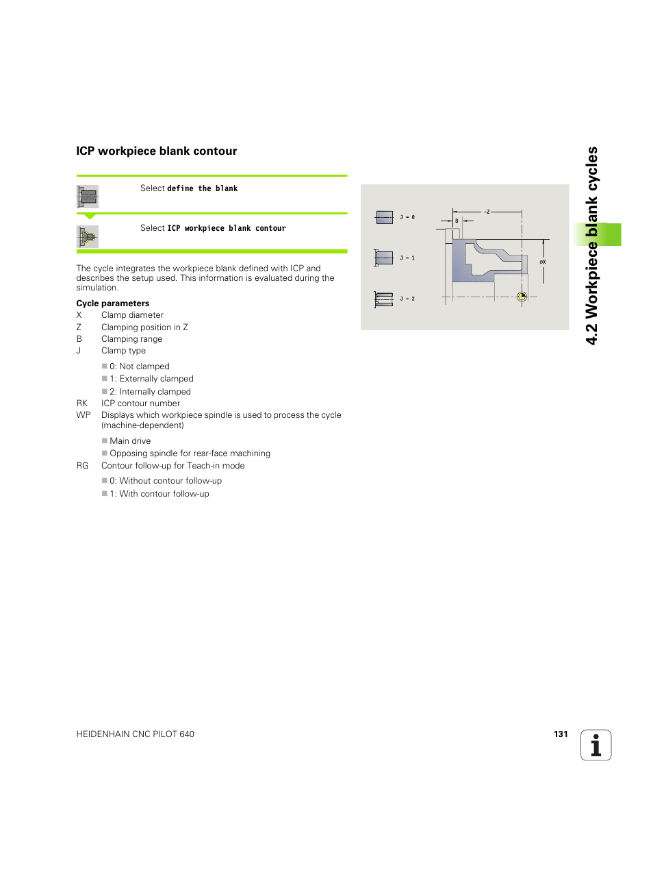 Icp workpiece blank contour, 2 w or kpiece blank cy cles | HEIDENHAIN SW 68894x-02 User Manual | Page 131 / 619